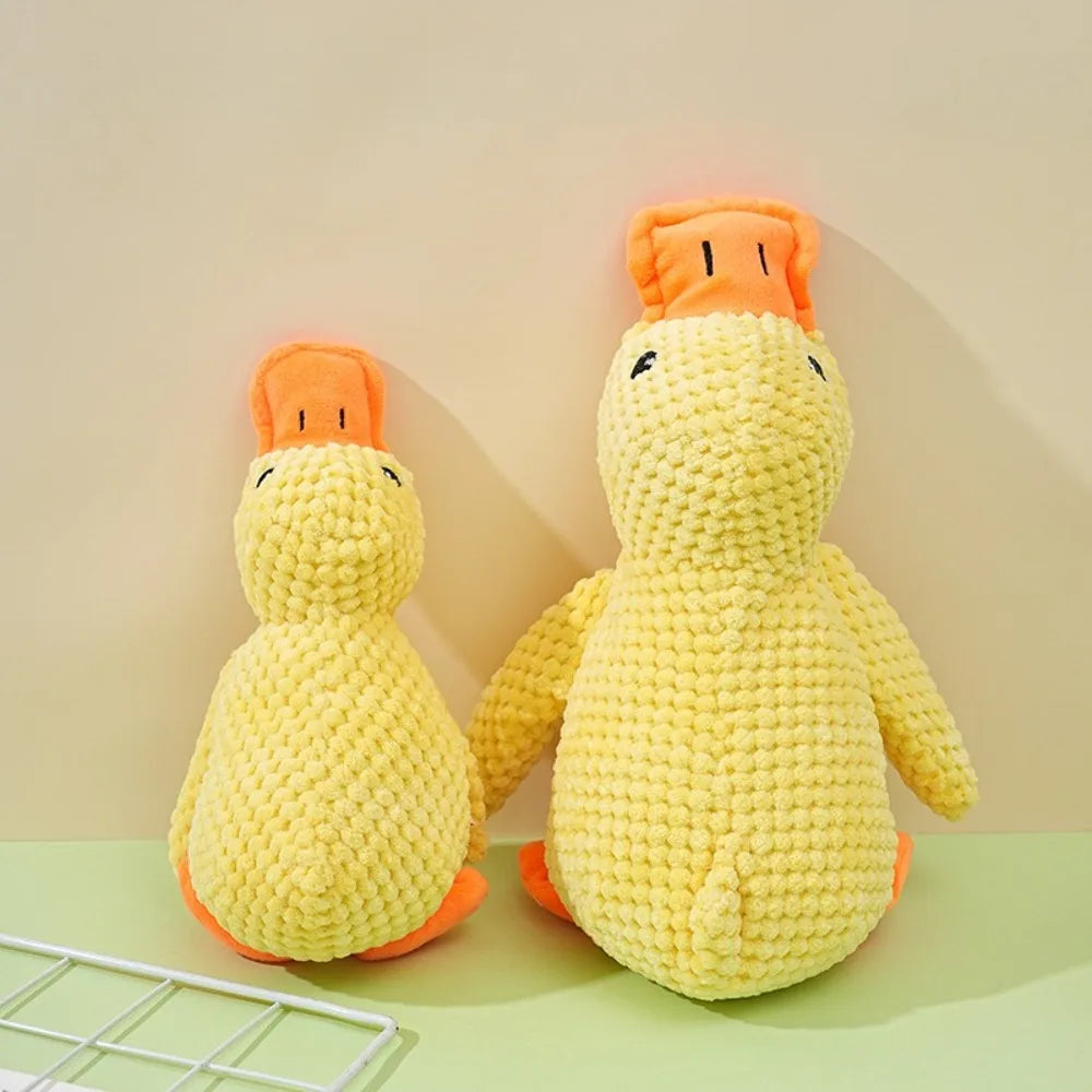 Pet Plush Toy Dog Calming Duck Stuffed Duck Toys Chew Toy Durable Squeaky for Puppy Pet Teeth Cleaning Chew Toy Pet Supplies