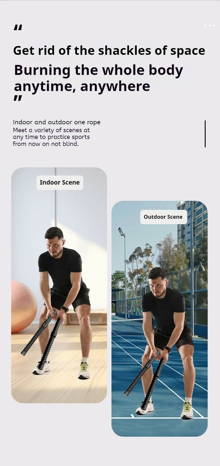 Heavy Duty Steel Core Battle Rope Gym Equipment Thick Swinging Rope Cross Strength Training Home Gym Muscle Endurance Workout