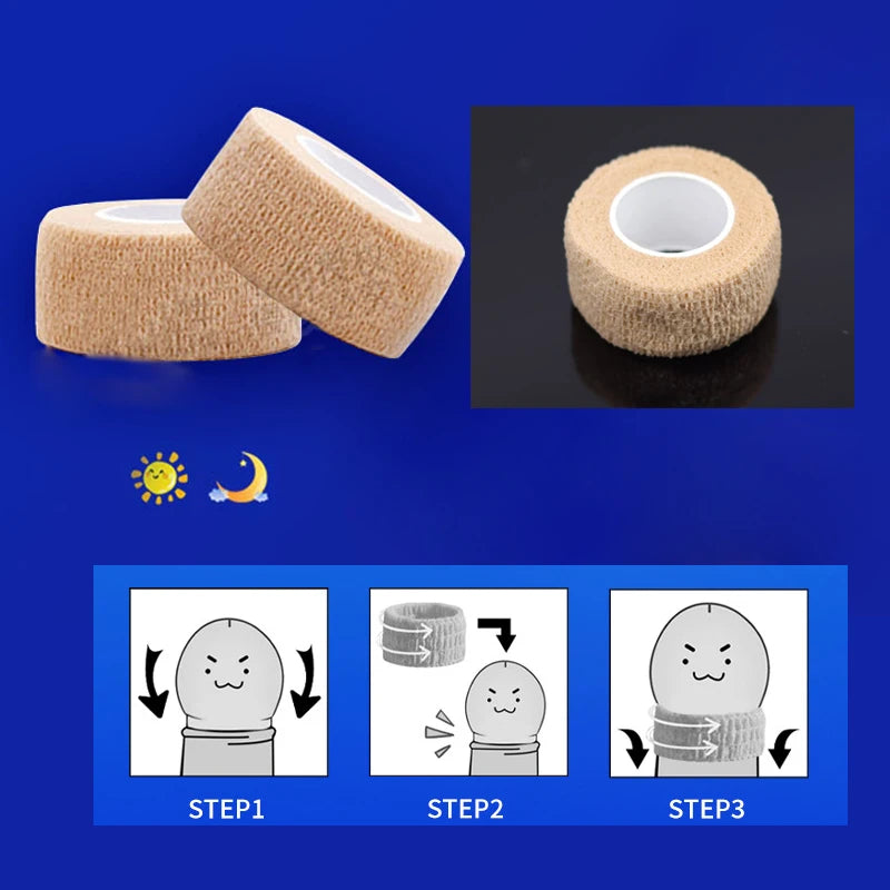 Breathable Foreskin Correction Bandage Cock Ring Penis Repair Stickers Glans Expose Elastic Patch Sex Toys for Men Chastity
