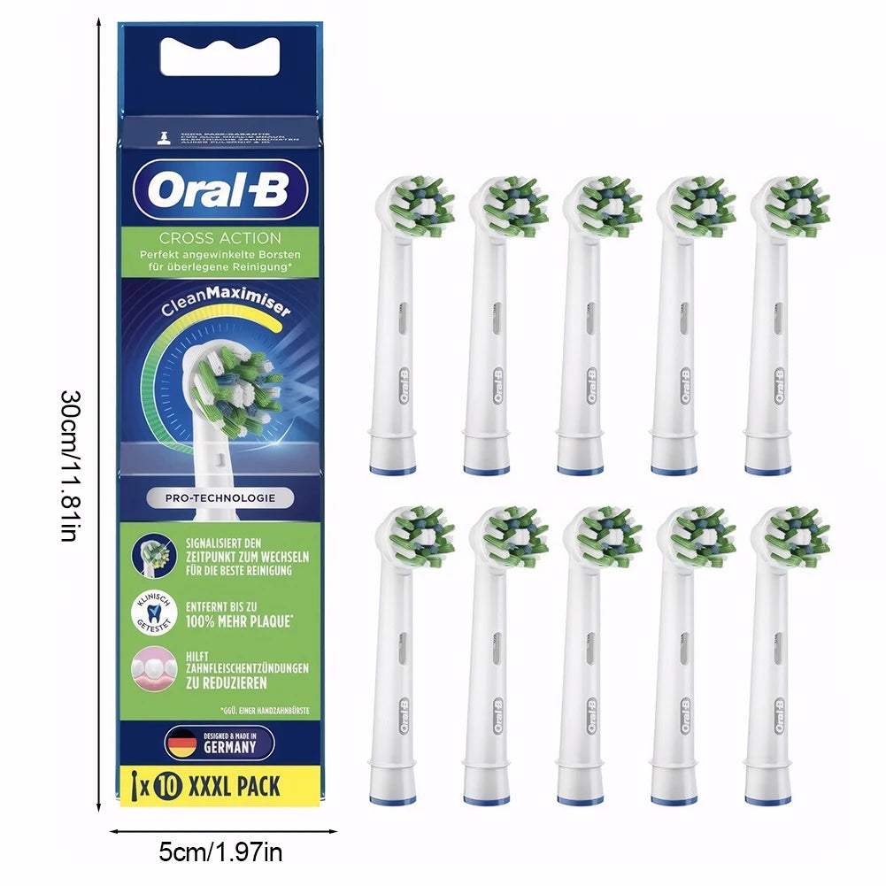 Original Oral B EB50 Brush Heads Cross Action 16 Degree Angle Spare Dental Nozzles for Electric Toothbrush D12/D16/DB4010/DB4510