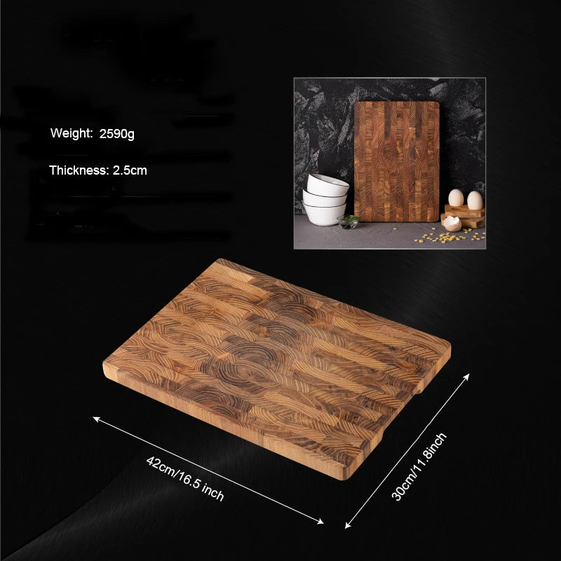 Large Size,High Quality Teak Wood Cutting Board:16.5*11.8 Inch/13.3*9.5 Inch,1 Inch Thick,Suitable For Christmas,Halloween