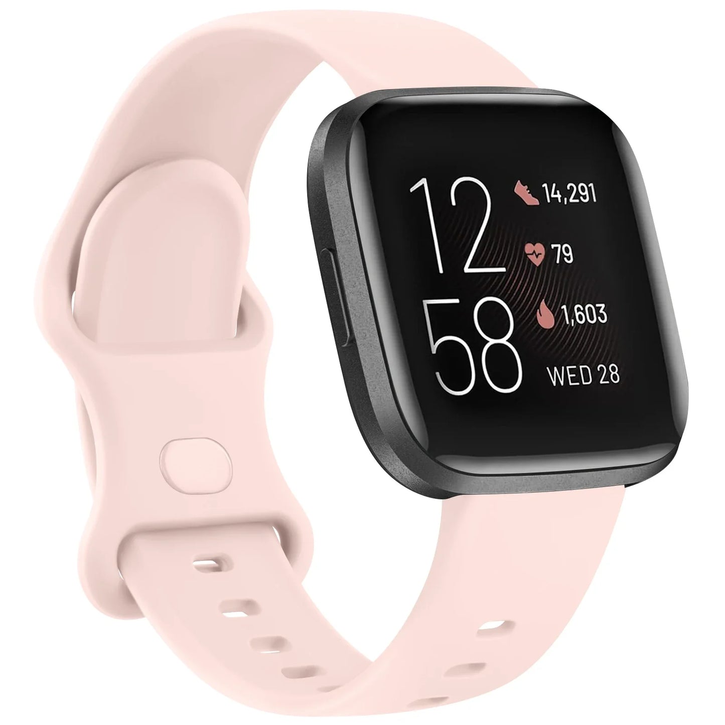 Silicone Watch Strap for Fitbit Versa/Versa 2/Versa Lite Band Soft Adjustable Wristband for Fitbit Versa Smartwatch Watchband