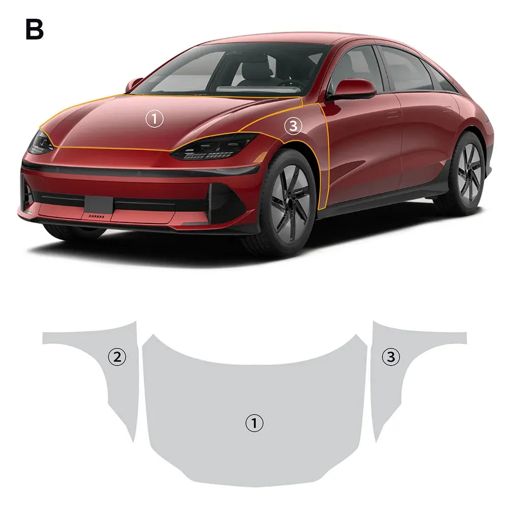 PFCC for Hyundai Ioniq 6 2023 2024 Car Body Precut Sticker Paint Protection Film Anti-Scratch TPU Clear Bra PPF Decal 8.5mil