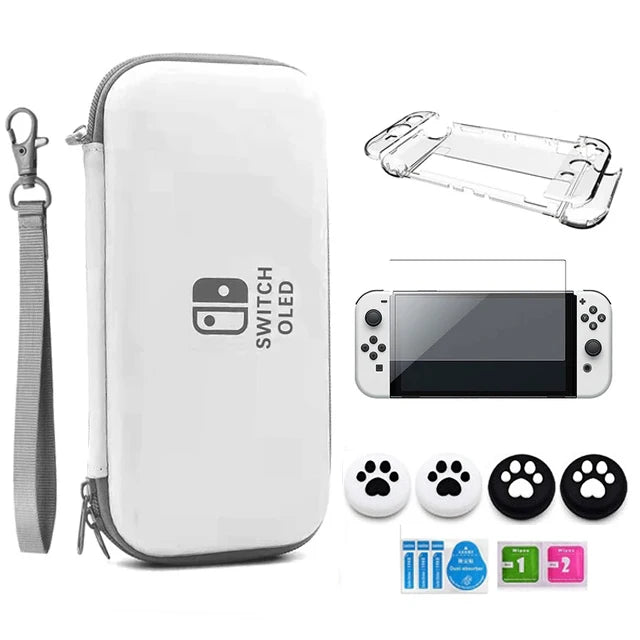 New Switch OLED Storage Carrying Case  7 in 1 Kit for Nintendo Switch OLED Crystal Shell For Switch Oled Accessories