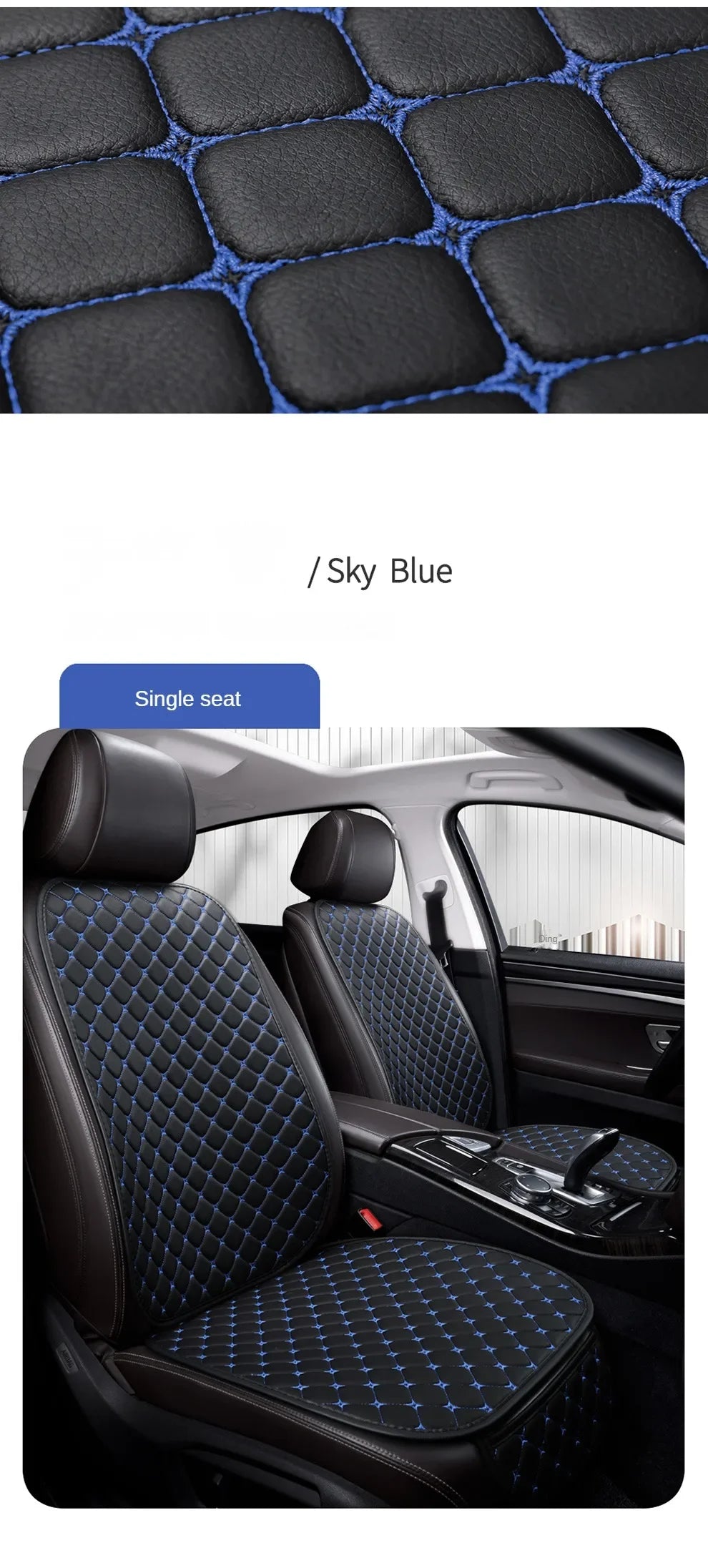 New Pu Leather Car Seat Cover Seat Back Cushion Minimalism Seat Cushion Universal Wear-resistant and Durable Four Seasons