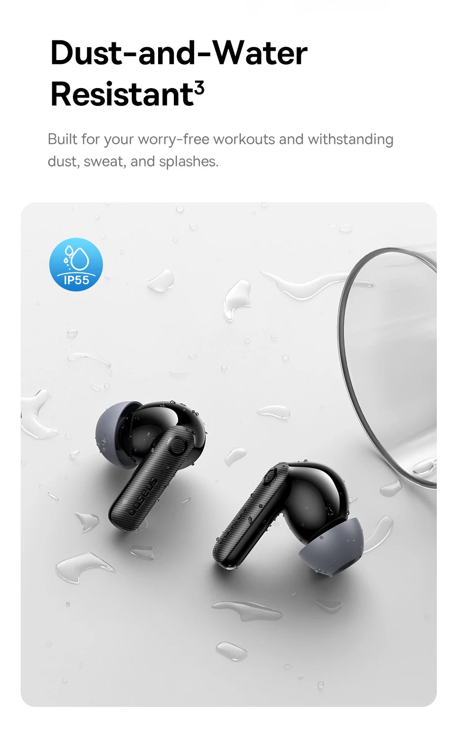 Baseus EP10 Pro ANC Earphones Wireless Bluetooth 6.0 50dB Realtime Adaptive ANC Headphones 6 Mic in-Ear Earbuds Hi-Res LDAC IP55