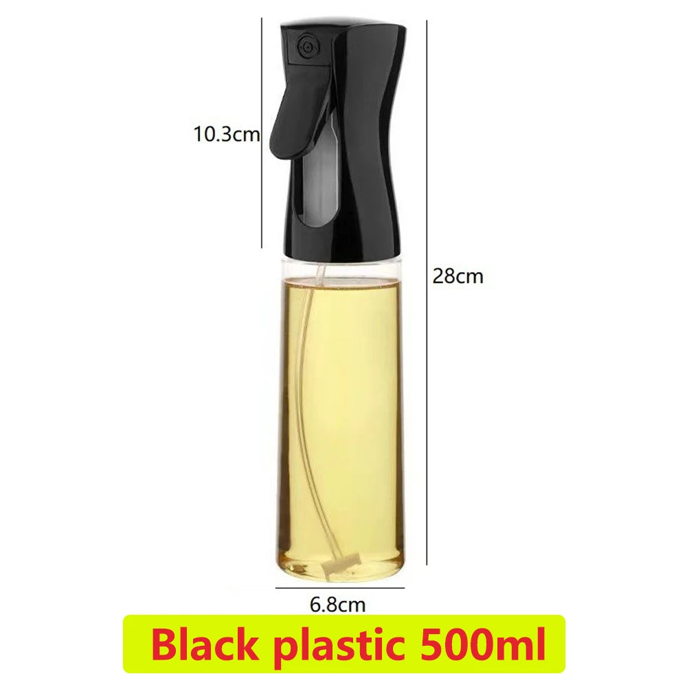 1PCS Black Transparent Kitchen Oil Bottle Cooking Oil Spray Olive Oil Bottle Fitness Barbecue Spray Oil Dispenser Household