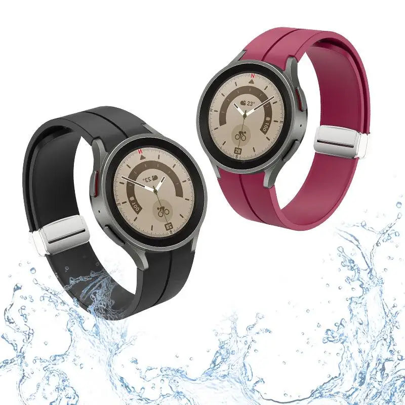 No Gap Soft Silicone Strap For Samsung Galaxy Watch 7 6 5 4 40mm 44mm Breathable Magnetic Wristband Watch 6 4 Classic/5 Pro 45mm
