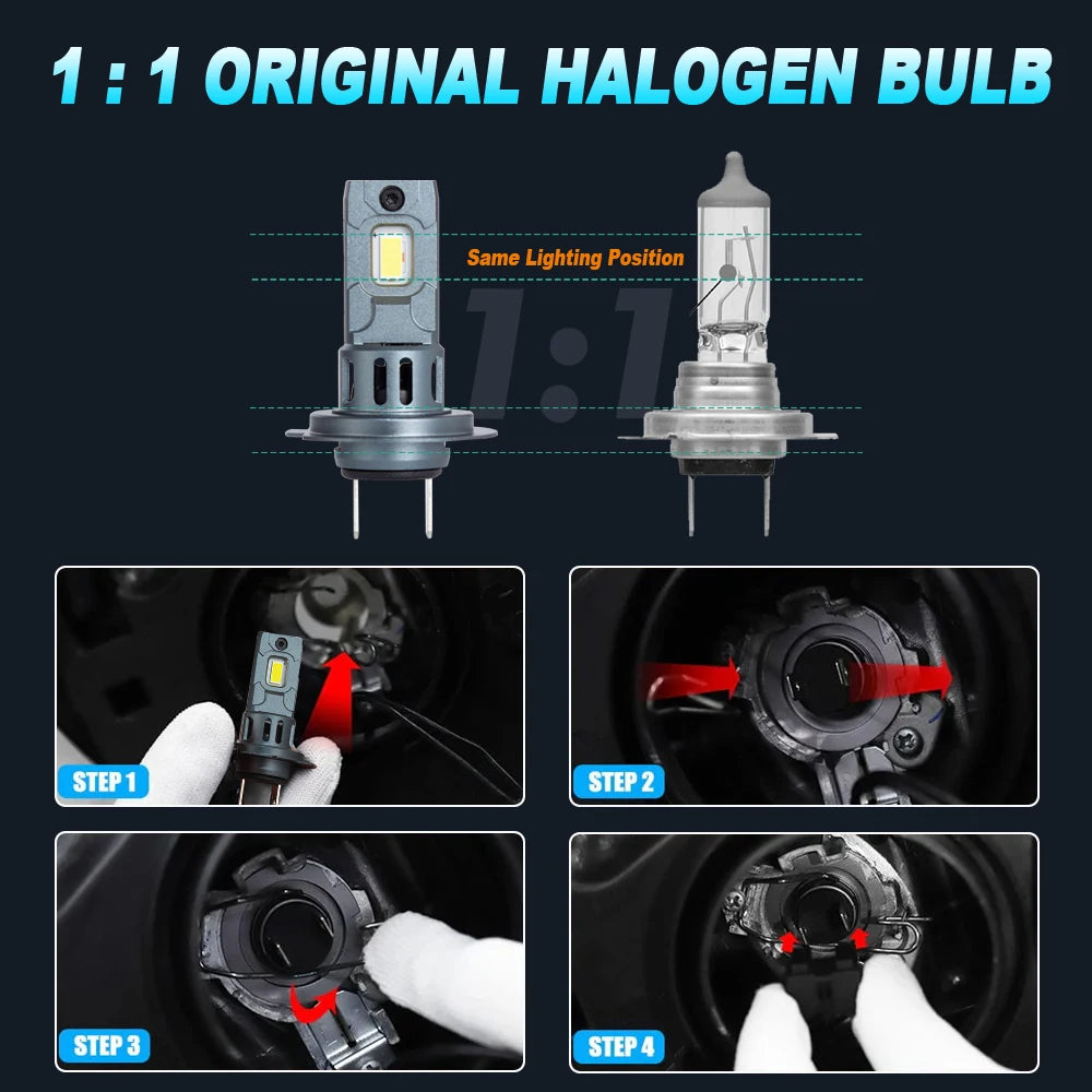 Dream Chaser 20000LM Mini H7 LED Headlight Bulb Wireless 120W CSP for Car Headlamp Auto Diode Lamps H7 Turbo Led 12V 6500K