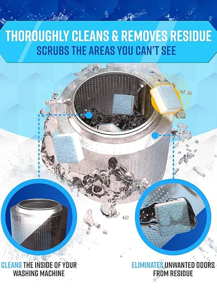 Washing Machine Cleaner Descaler Of 12/24pcs Pack-Deep Cleaning Tablets Odor Removing Tablets For Washer Laundry Supplies