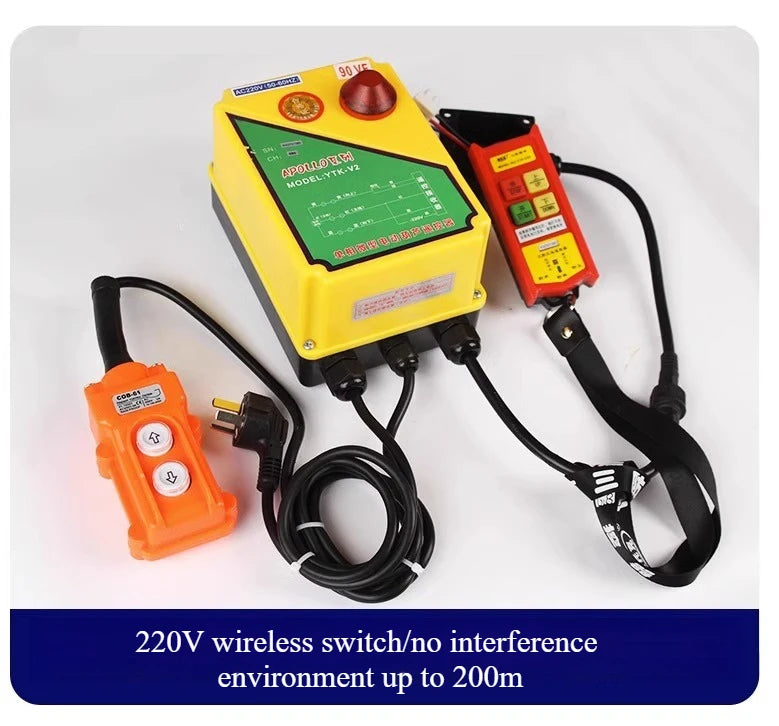 Three-phase 380v hoist winch small crane 220v chain electric hoist crane overhead crane wireless remote control