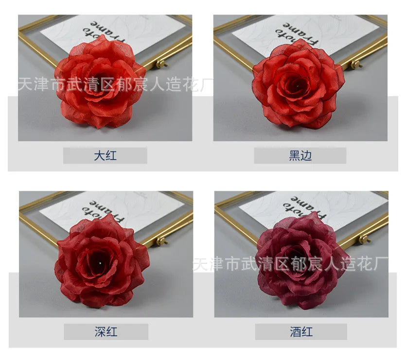 10pcs 10cm Artificial Roses Flower Heads DIY Wedding Home Decoration Party Festival Supplies Fake Flowers