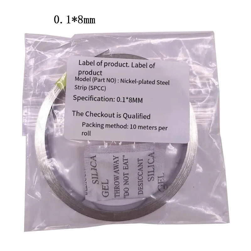 1 Roll 10m 18650 Li-ion Battery Nickel Sheet Plate Nickel Plated Steel Belt Strip Connector Spot Welding Machine Battery Welders