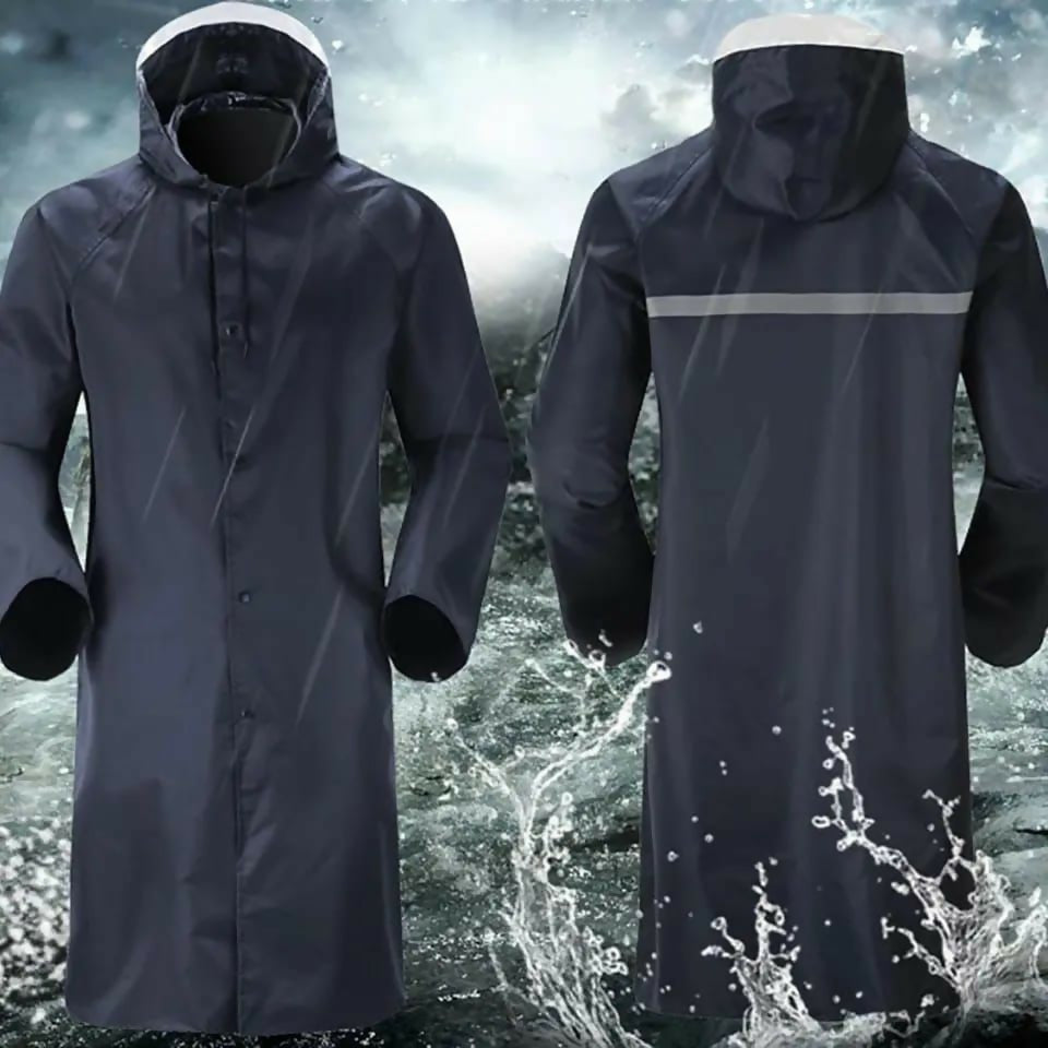 Unisex Adult Raincoat with Cap – Waterproof Full-Body Coverage for Heavy Rain, Outdoor Work, Travel & Biking