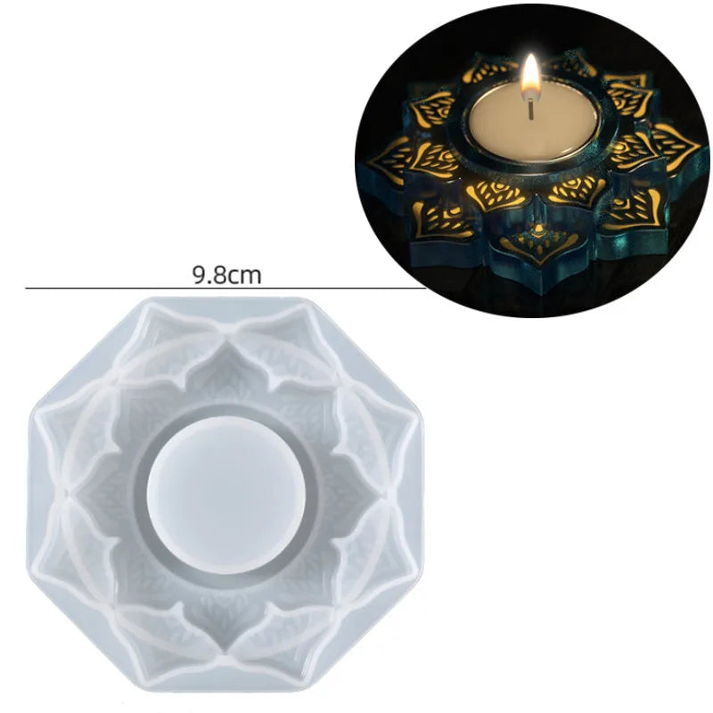 3D Lotus Silicone Mold Jar DIY Aromatherapy Candle Mould Pot Handmade Jewelry Storage Box Making Concrete Candle Jar Planter