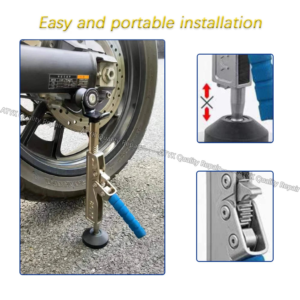 NEW Portable stainless steel Motorcycle Lift Kit chain Ratchet lifting structure quick lifting lowering Clean car adjust car cnc