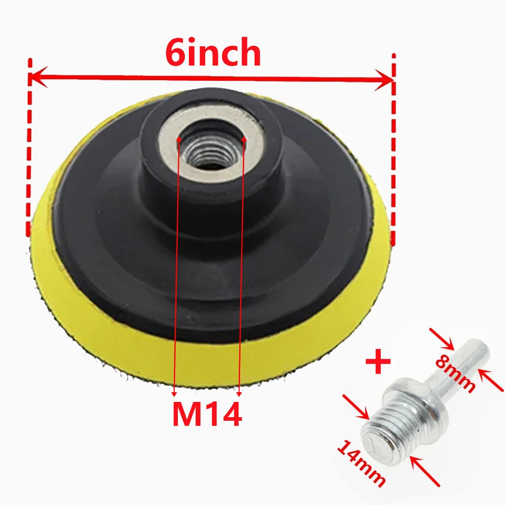3/4/5/6/7inch M10 M14 Backing Pad Sanding Holder Disc Hook and Loop Polishing Backer Plate Drill Rod for Polisher Grinding Tool