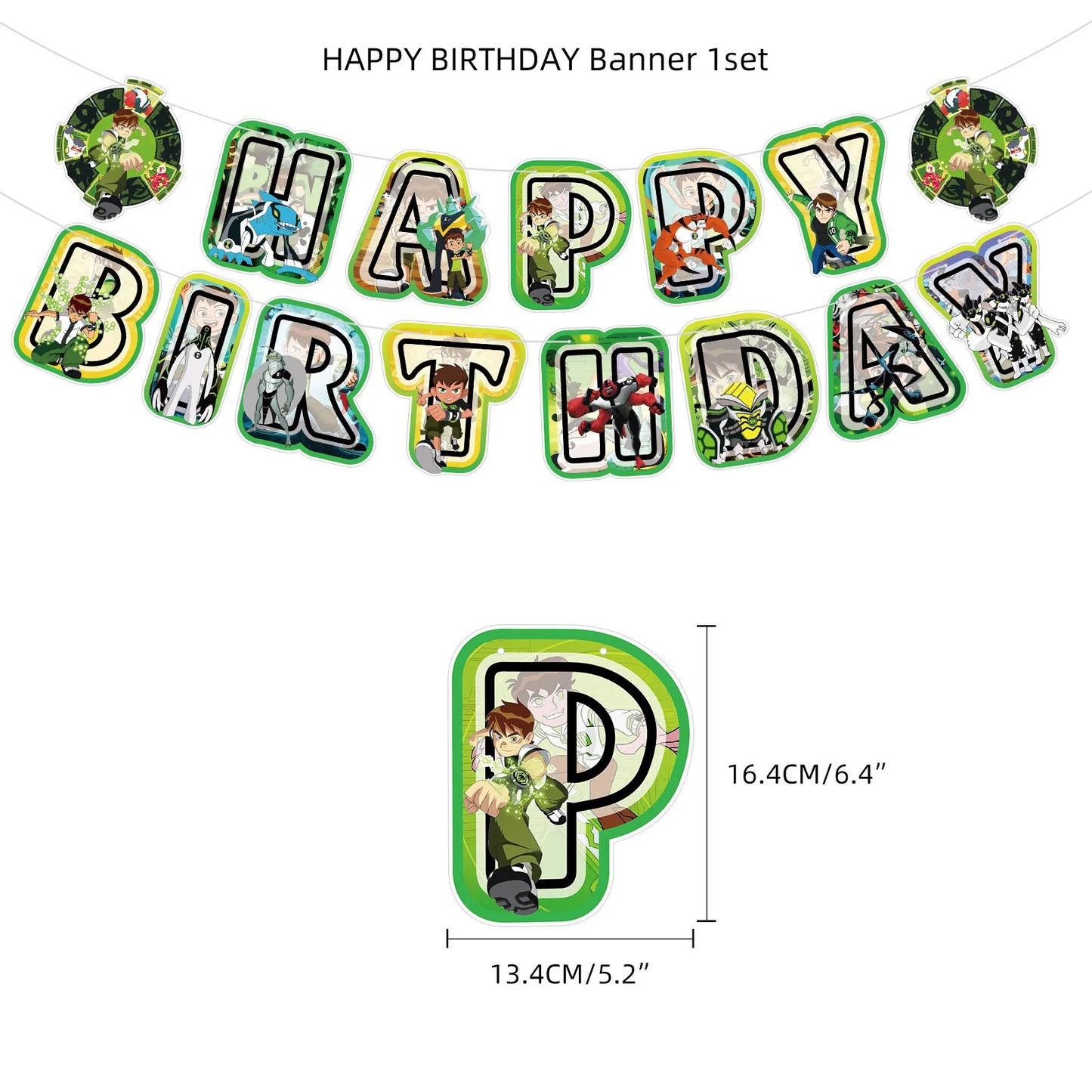 Ben 10 Birthday Balloons Decoration Set Flag Pulling Outdoor Picnic Supplies Birthday Party Decor Ben 10 Anime Party Supplies