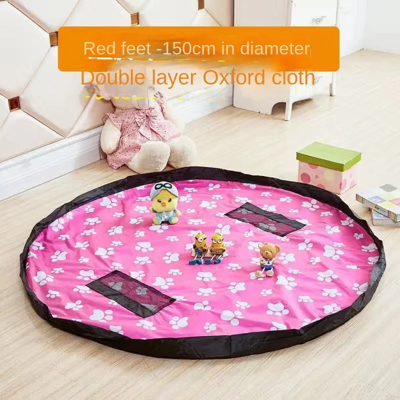 Toy storage bag Large capacity storage bucket bundle pocket Children's toy building blocks organizer mat storage bag play table