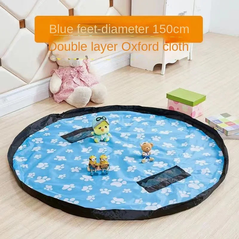 Toy storage bag Large capacity storage bucket bundle pocket Children's toy building blocks organizer mat storage bag play table