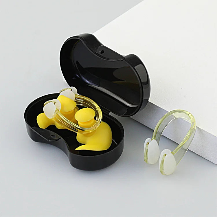 Swimming nose clip earplug set silicone environmentally friendly nose clip earplugs children adult beginners swimming supplies