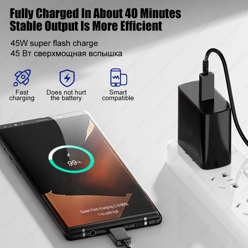 PD 45W USB Fast Charging Cable For Samsung Galaxy S24 S23 S22 S21 Ultra fe A15 A35 A54 A55 5G USB C Cable Phone Charge Date Wire