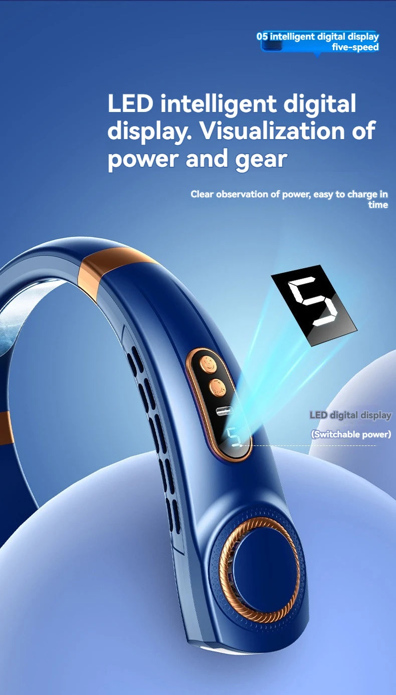🔥2025 New Portable Halterneck Fan USB Handheld Silent Multi-function Bladeless Mini Electric Fan Cross-border