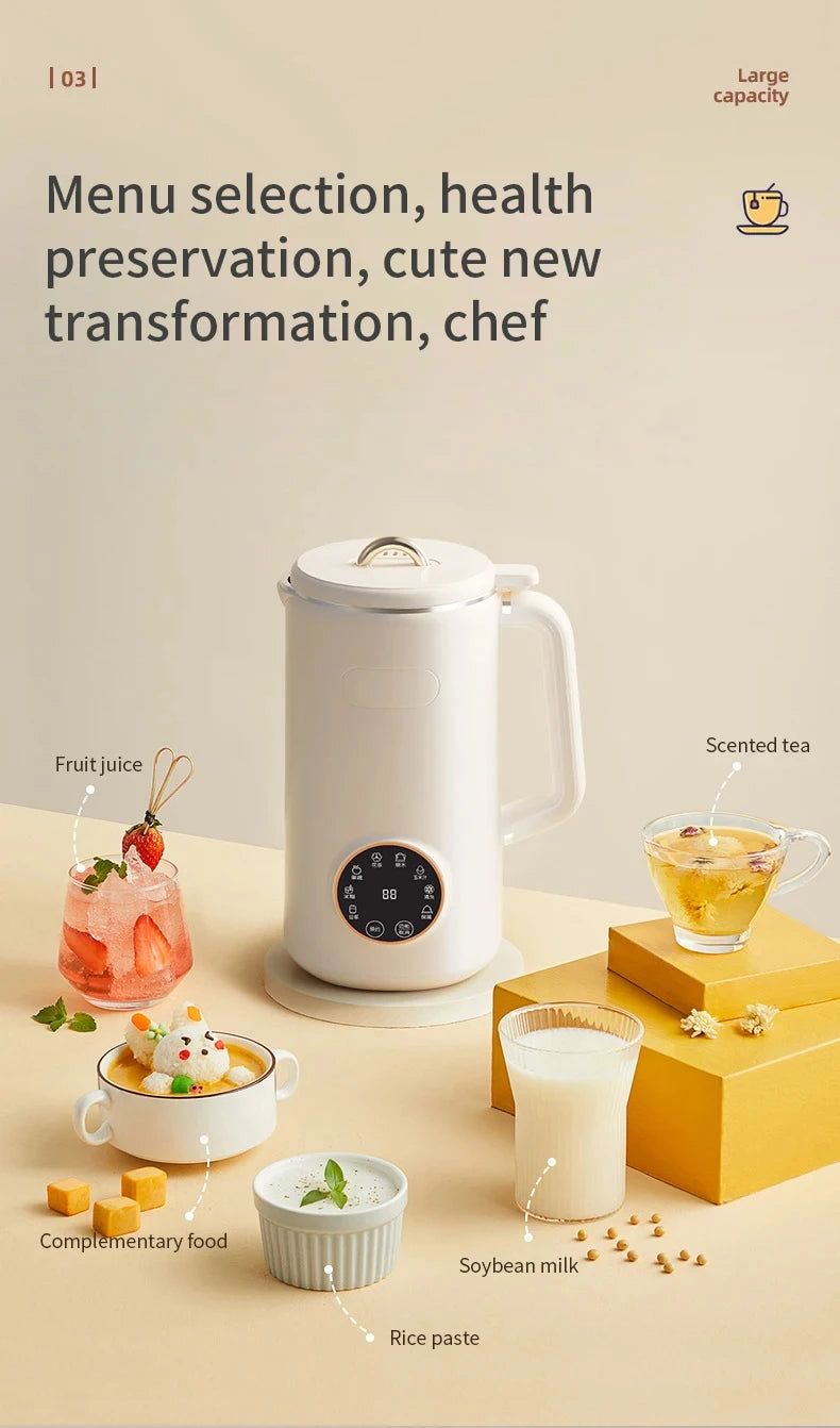 110V/220V Soya Milk Machine Electric Wall Breaking Machine Soybean Milk Maker Fresh Juice Blender Nut Milk Maker Food Blender