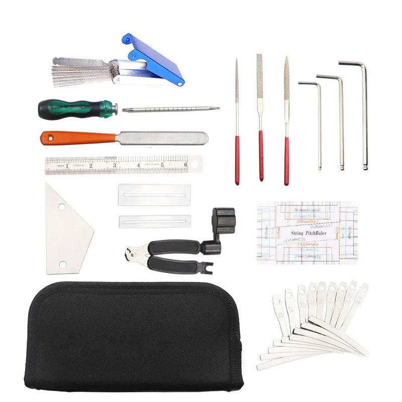 Miwayer 25pcs Guitar Repairing Tools Kit Setup Kit with Carry Bag Perfect Gift for Music or String Instrument Enthusiast