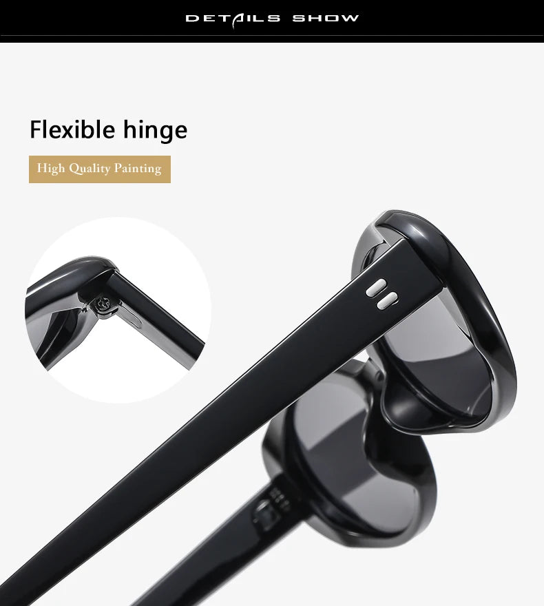 New Women's Retro Oval Sunglasses Black Small Frame Fashion Brand Trendy Hot Points Sun Glasses Female Lady Goggle UV400