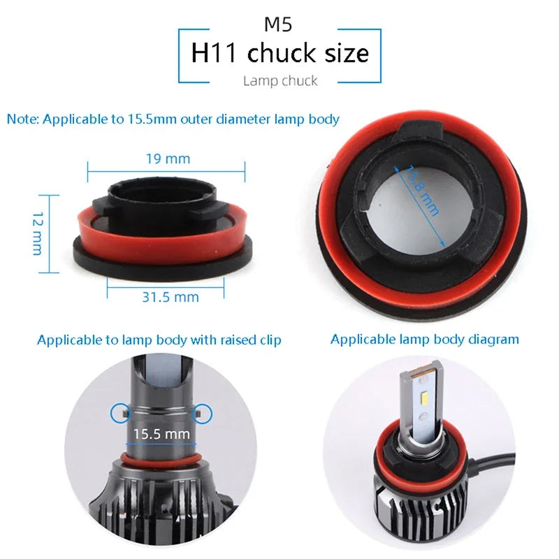 1Pcs Car LED Headlight Bulb Base Adapter Socket Holder 9006-HB4/9005-HB3/H11/H7/H4/H3/H1 Head Lamp Retainer Holder Clips