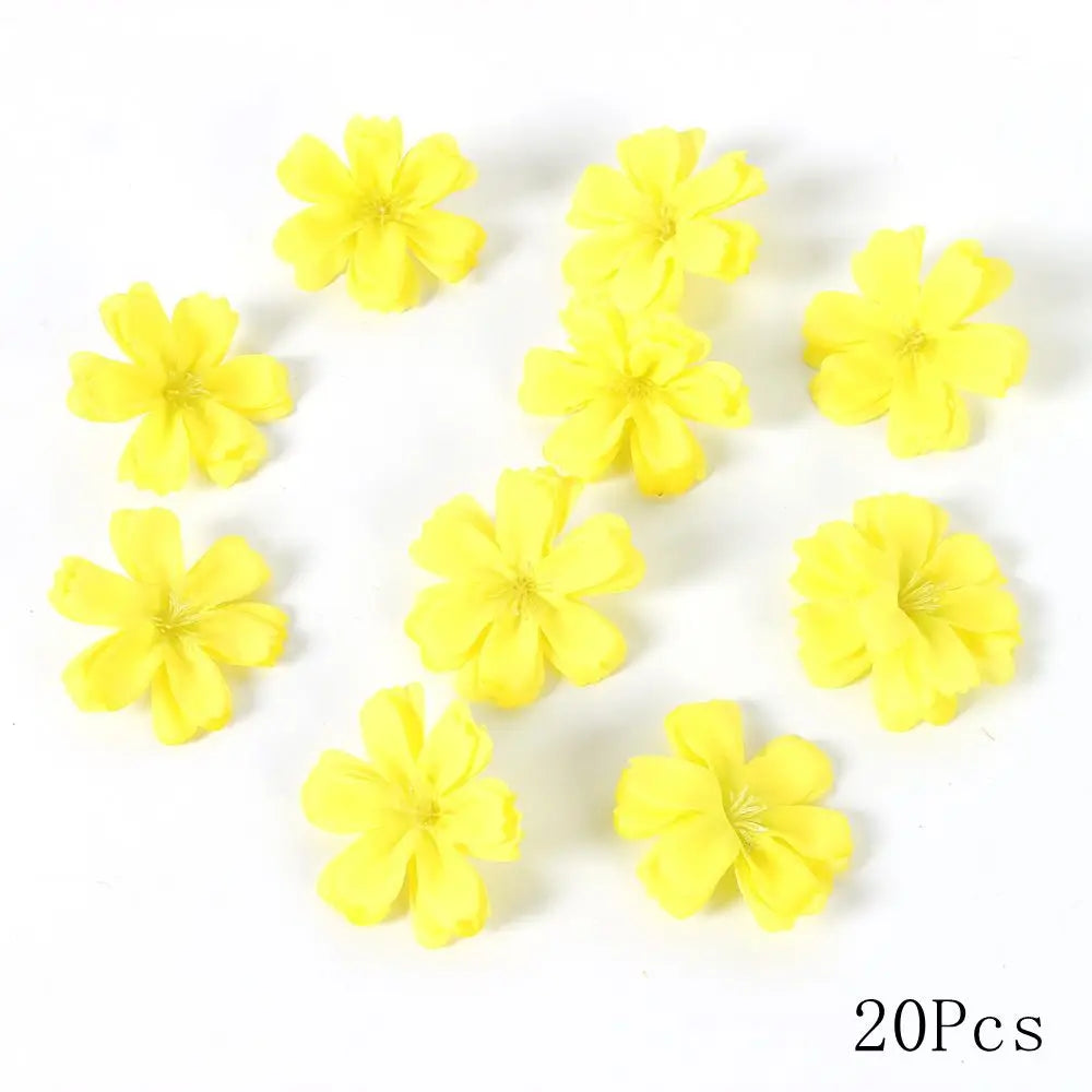 Yellow Artificial Flowers Heads Silk Fake Flowers for Home Decor Party Wedding Decoration DIY Valentine's Day Gifts Accessories
