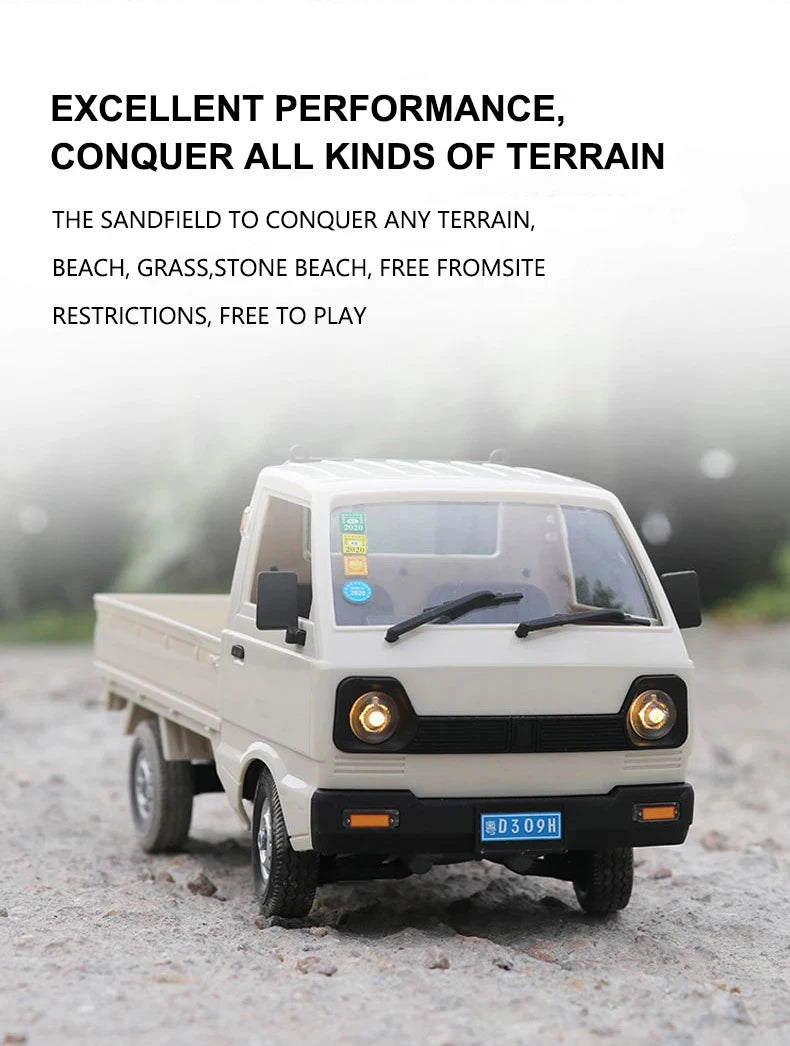 ZWN 1:12/1:16 Retro Rc Car With LED Lights Full-scale Simulation Vehicle Professional 4WD Remote Control Pickup Truck Model Toys