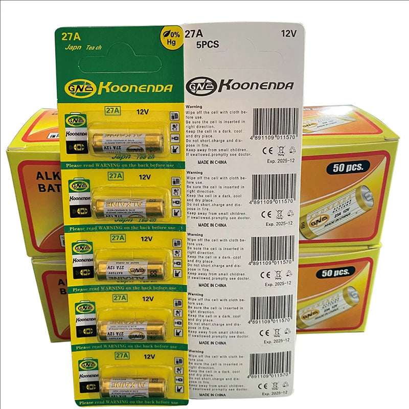10PCS 12V 27A Dry Alkaline Battery A27 G27A 27MN MS27 GP27A L828 V27GA ALK27A for Doorbell,Walkman,Car Alarm,Remote Control
