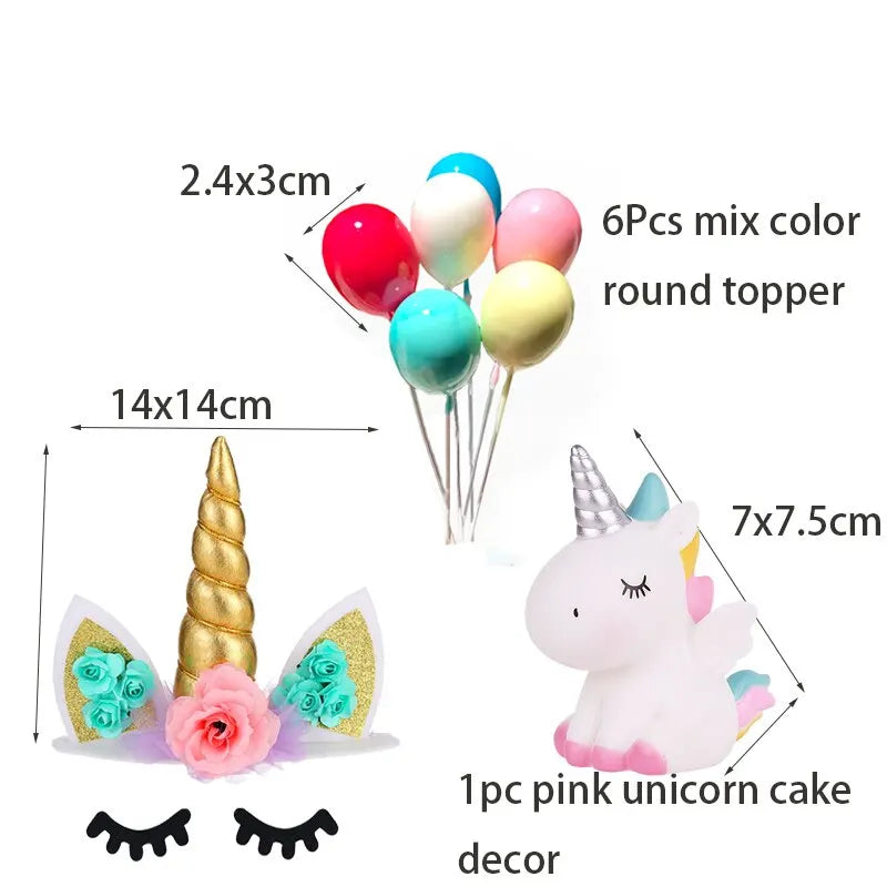 Unicorn Party Cake Topper Cloud Rainbow Cake Flags Decor Kids Birthday Party Cupcake Topper Unicorn Party Supplies