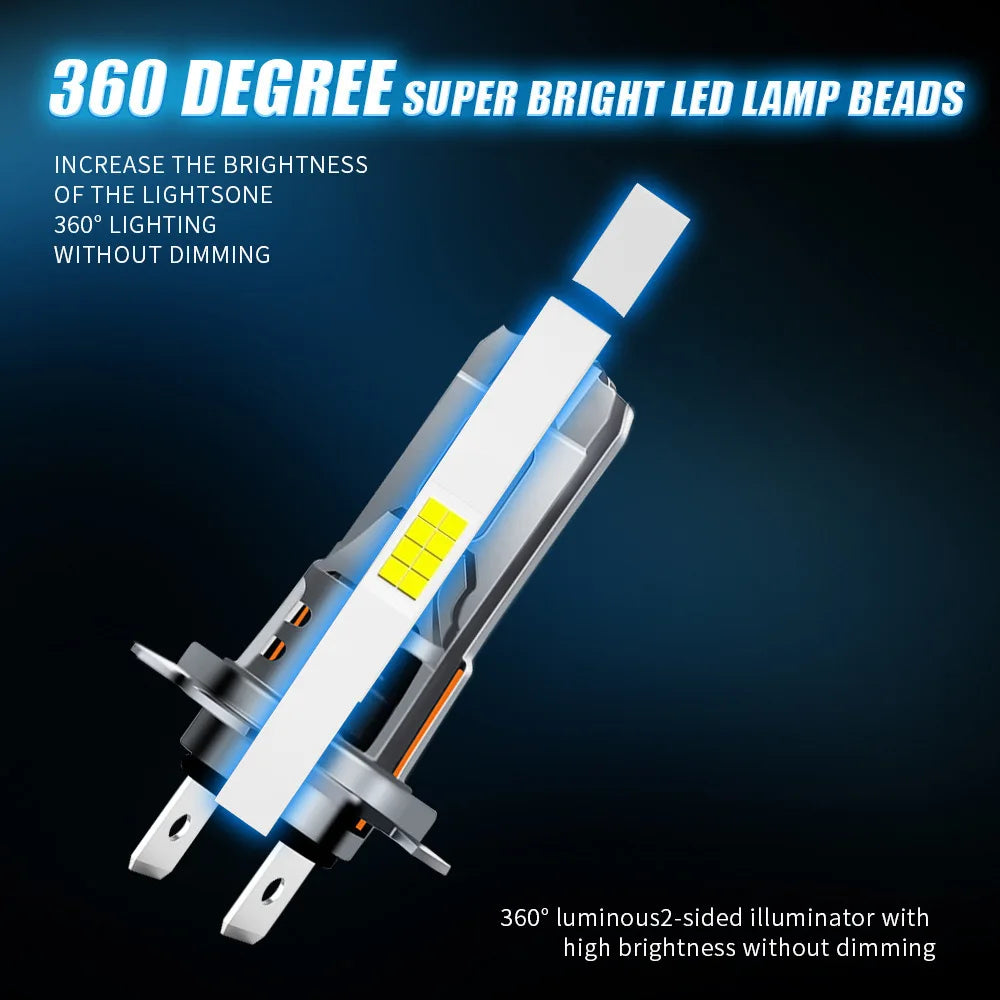 2PCS H7 LED Headlight Bulb Mini 54W 20000LM 6000K CSP for Car Headlamp Automobile LED Lamps