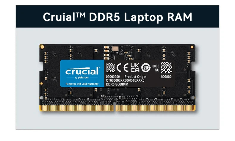 Crucial Laptop Memory DDR5 4800 5600 MT/s MHz 8GB 16GB 32GB RAM 262pin SO-DIMM Memory for LEGION Laptop Notebook Ultrabook