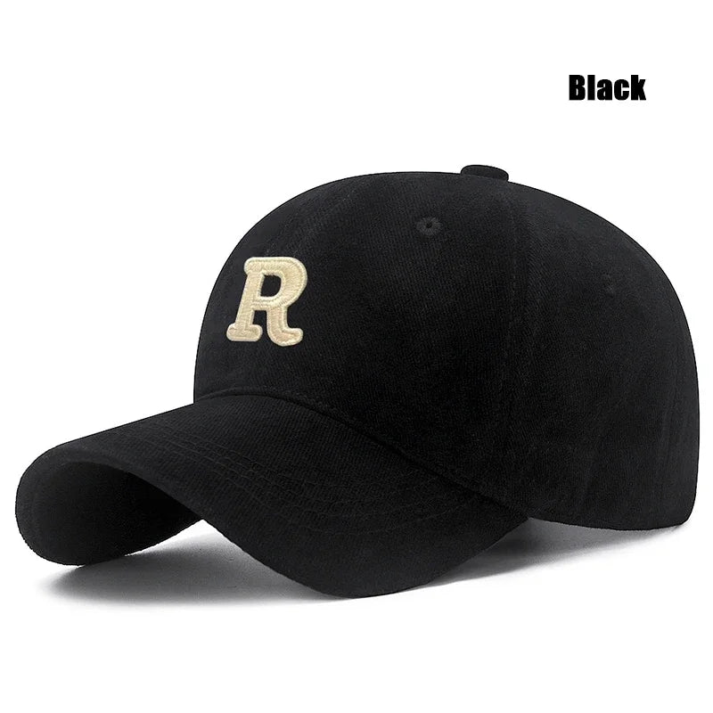 New Unisex Korean Version Big Head Circumference Three-Dimensional R Letter Cotton Thorn 3Dimensional Embroidered Baseball Cap