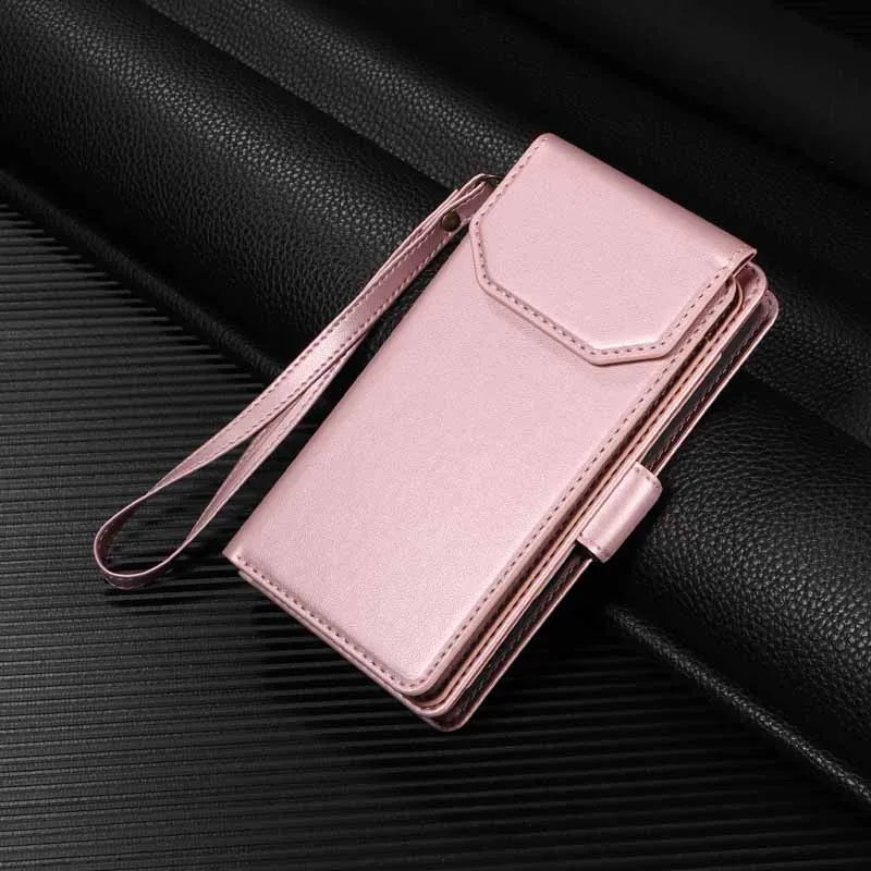 Leather Case For Samsung Galaxy S25 Ultra S24 S23 S22 S21 FE S20 S10 Plus Note 10 8 9 20 Edge Flip Wallet Multi-card Phone Cover