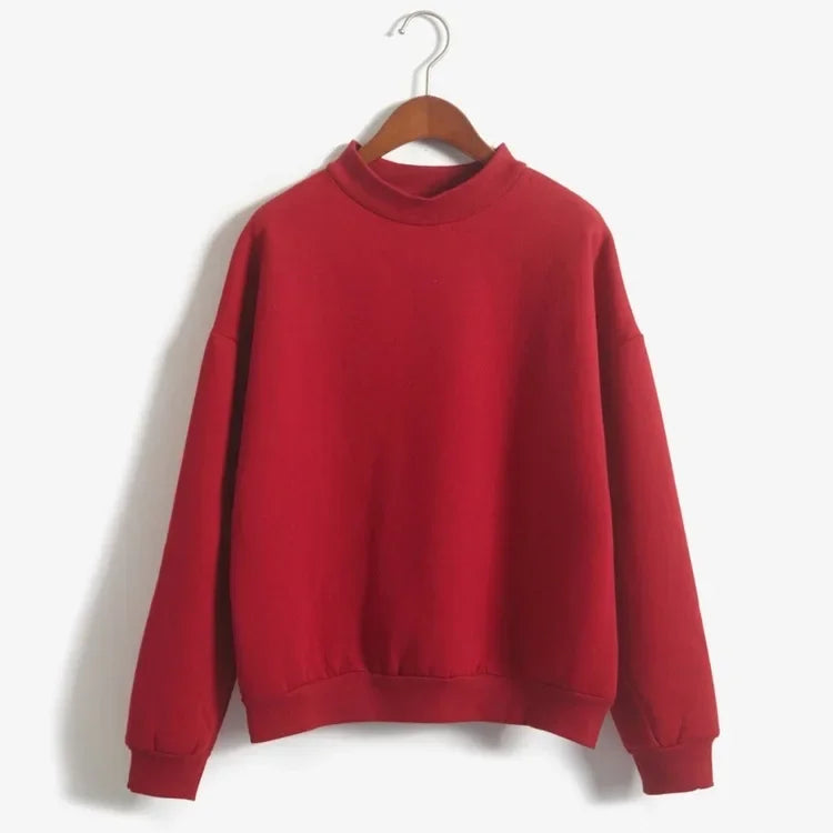 Woman Sweatshirts 2025 Sweet Korean O-neck Knitted Pullovers Thick Autumn Winter Candy Color Loose Hoodies Solid Womens Clothing