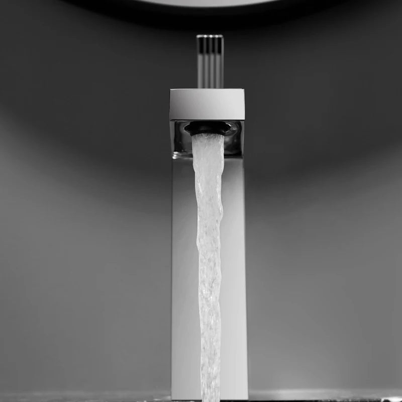 Becola Basin Faucet Black/Chrome Face Single Handle Deck Mounted Sink Taps Cold and Hot Mixer for Bathroom Crane Faucets