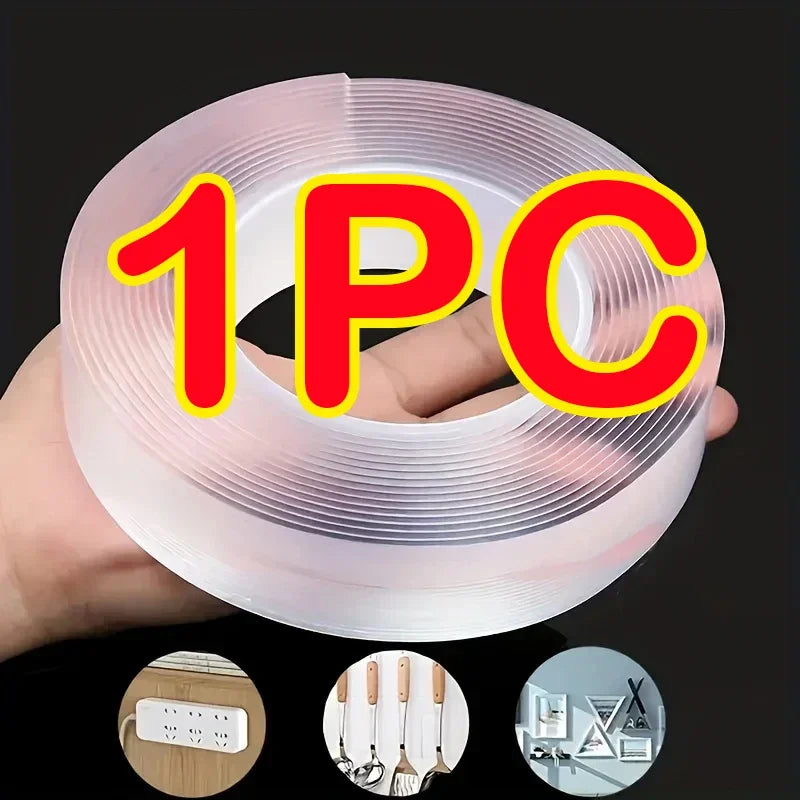1M/5M Nano Tape Double Sided Tape Transparent NoTrace Reusable Waterproof Adhesive Tape Cleanable Home Gekkotape