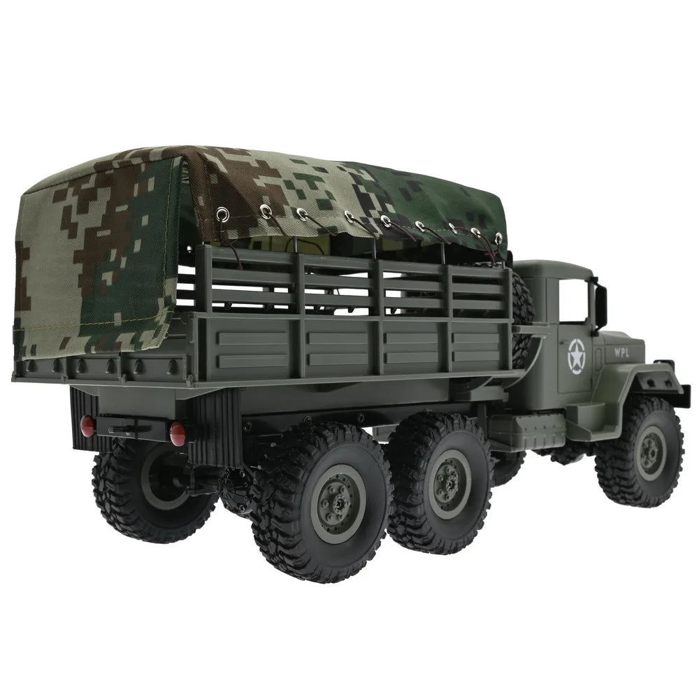 Wpl Naughty Dragon B16 1 6wd Military Truck With Canvas Rc Car Climbing Remote Control Plaything Holiday Birthday Gift Boy