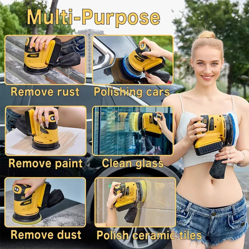 Dewalt 125mm Brushless Motor Cordless Orbital Sander Grinder Wood Metal Waxing Polishing Grinding Machine for Dewalt 20V Battery