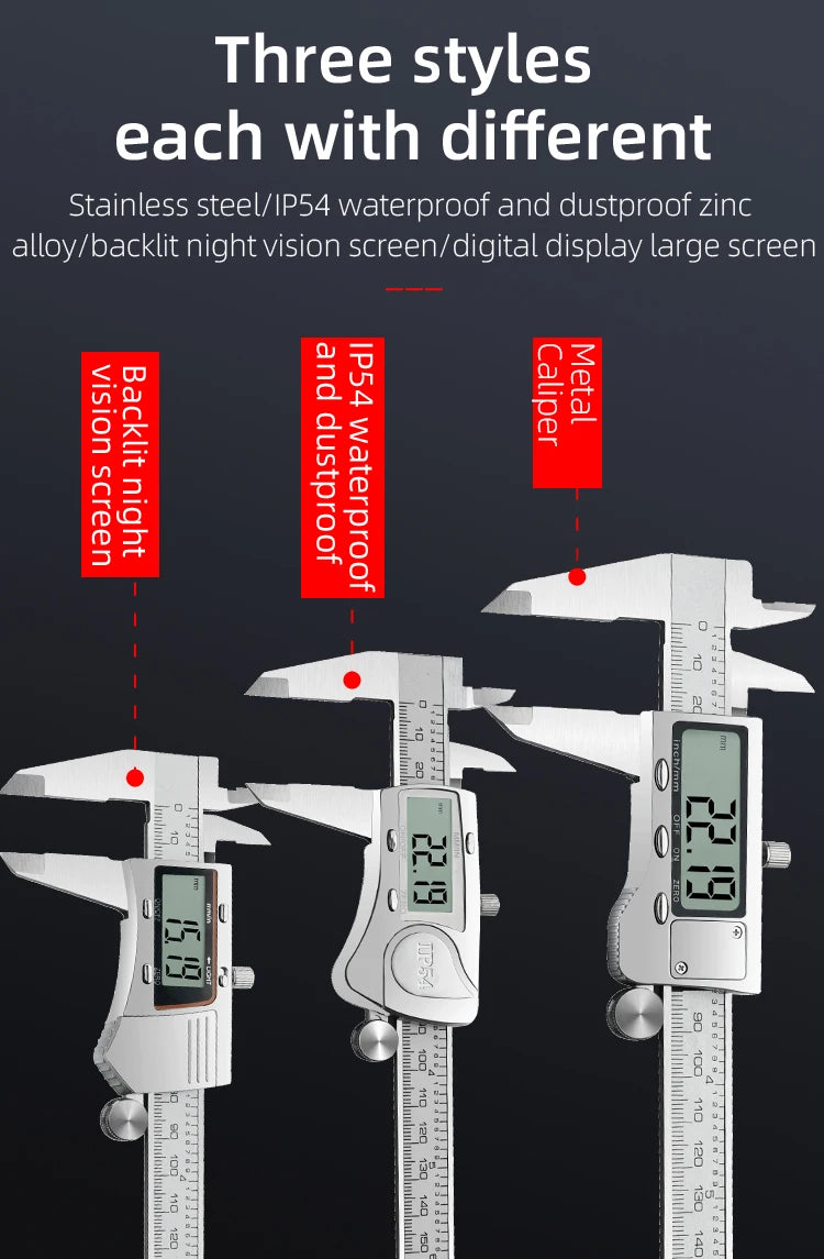 Digital Pachometer Metal Caliper Professional Vernier Caliber Measuring Tools Woodworking Thick Gauge Depth Electronic Ruler