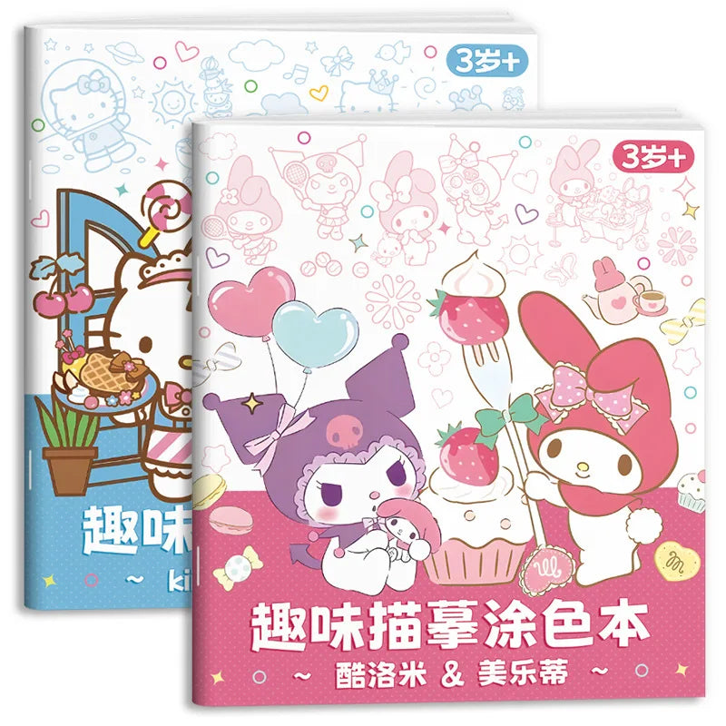 New Sanrio Kuromi Painting Notebook Children'S Sketching Coloring Copy Notebook Elementary School Cartoon Anime Line Draft