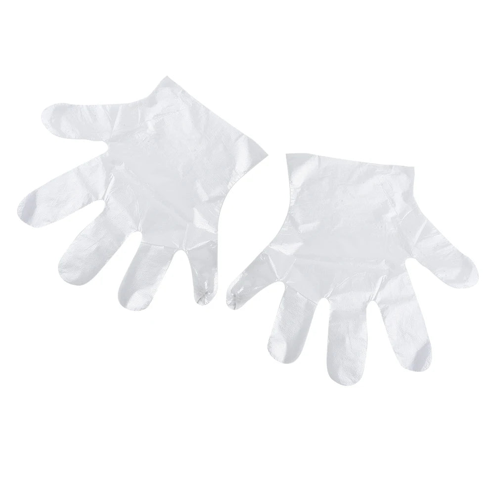 100PCS Disposable Gloves Transparent Waterproof Clean Hygienic Plastic Gloves Food Thickening Film Disposable Kitchenware