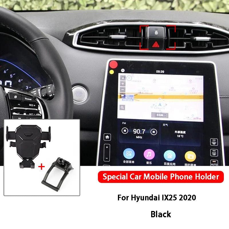 Car Mobile Phone Holder Air Vent Outlet Support GPS Stand Navigation Bracket For Hyundai New SantaFe IX25 IX35 Car Accessories