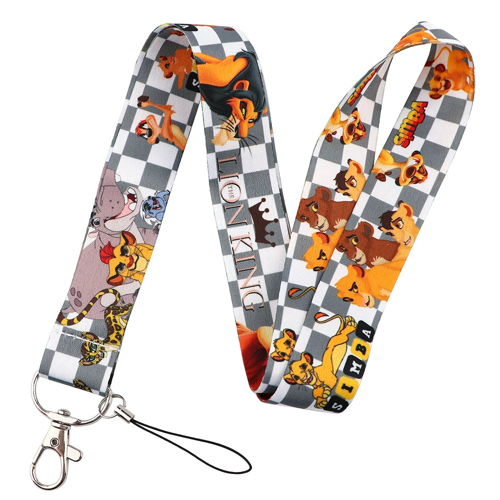 KKZ004 Mickey&Minnie Stitch Lanyard For Keys Keychain Badge Holder ID Credit Card Pass Hang Rope Lariat Phone Charm Gift