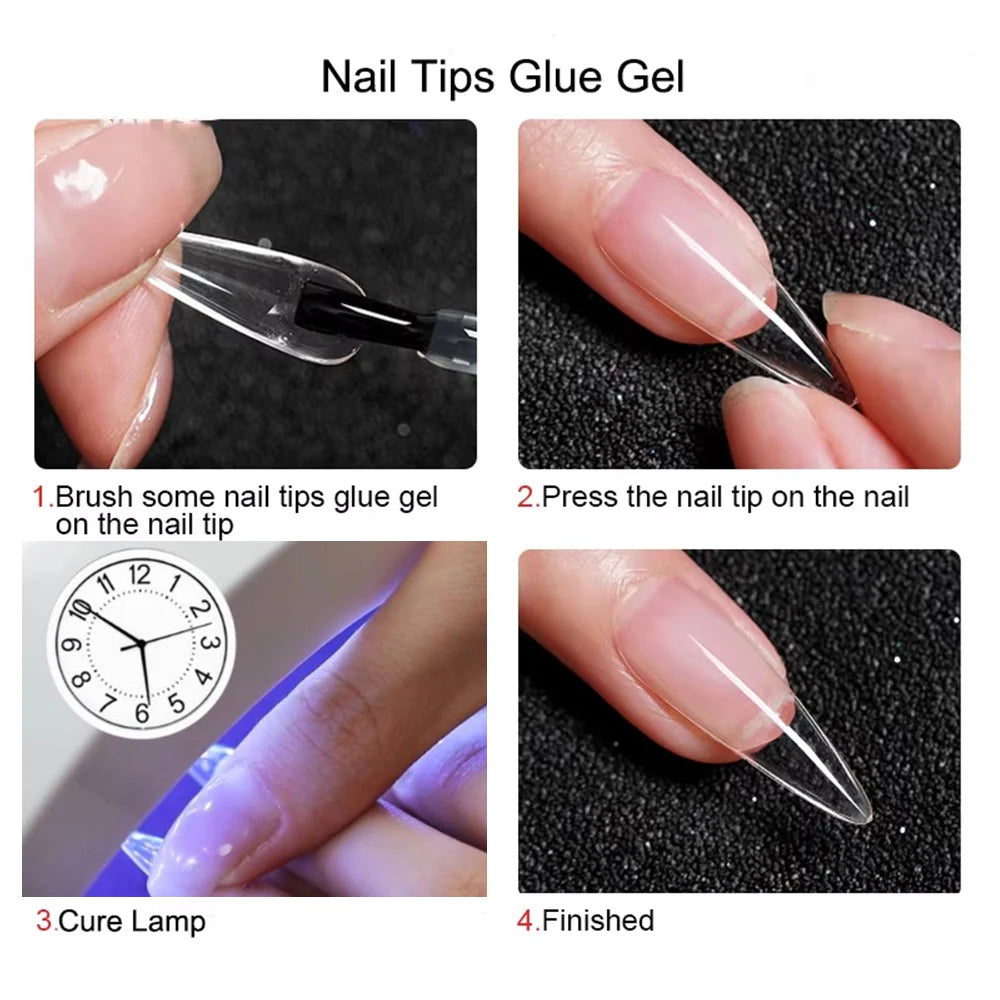 KODIES GEL Nail Tips Glue Adhesive Gel Extra Strong Hold Glue for Fake Press On Nails Semi Permanent UV Cured Acrylic Gel Bonder